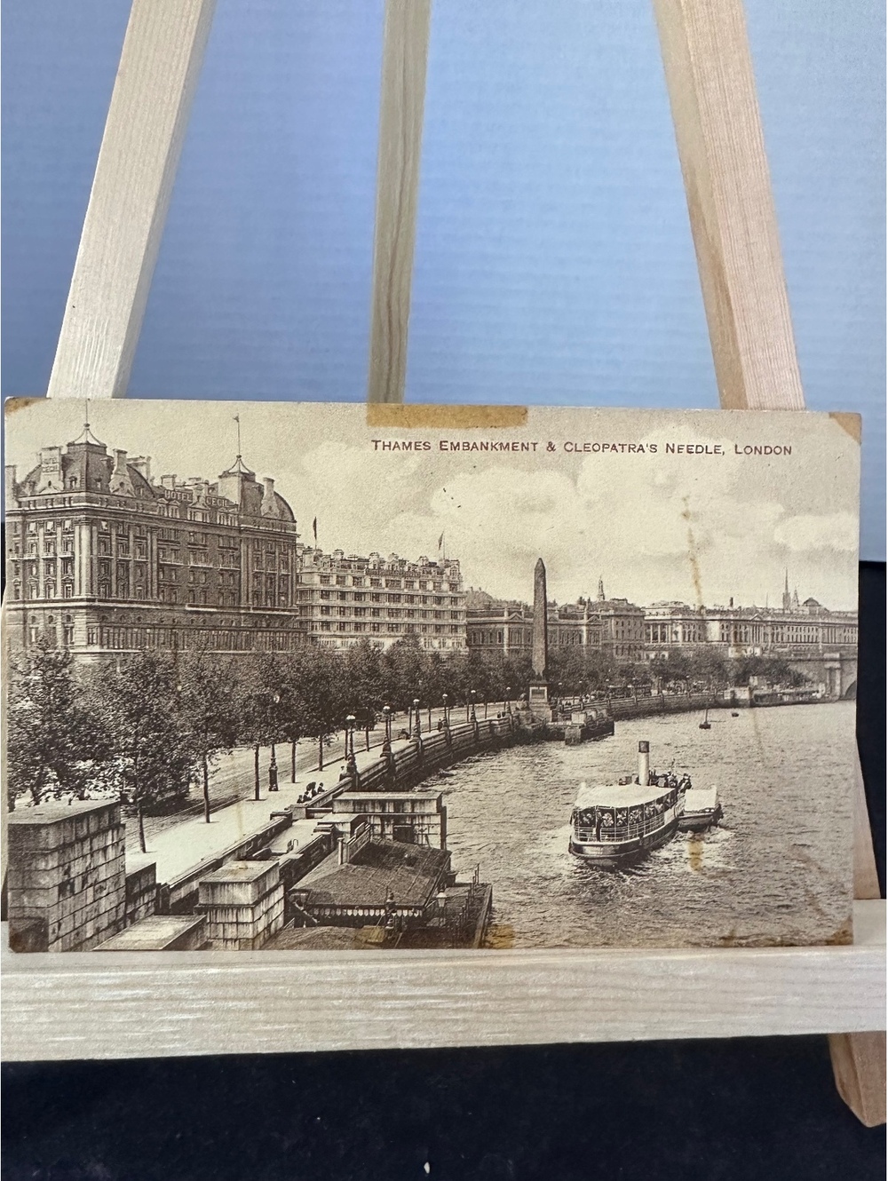 Antique London Postcard Thames Embankment Cleopatra’s Needle Unposted